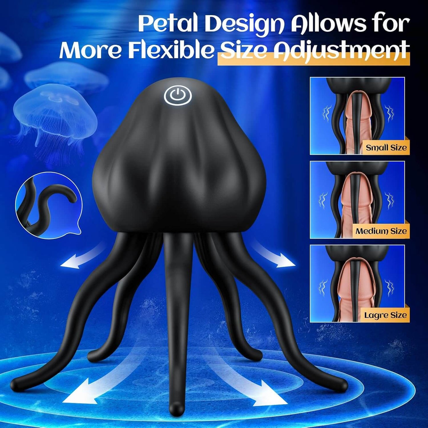 Male Penis Vibrator - with 10 Vibration Modes, Entwined Tentacle Male Vibrator for Penile Clitoral Nipples Stimulation