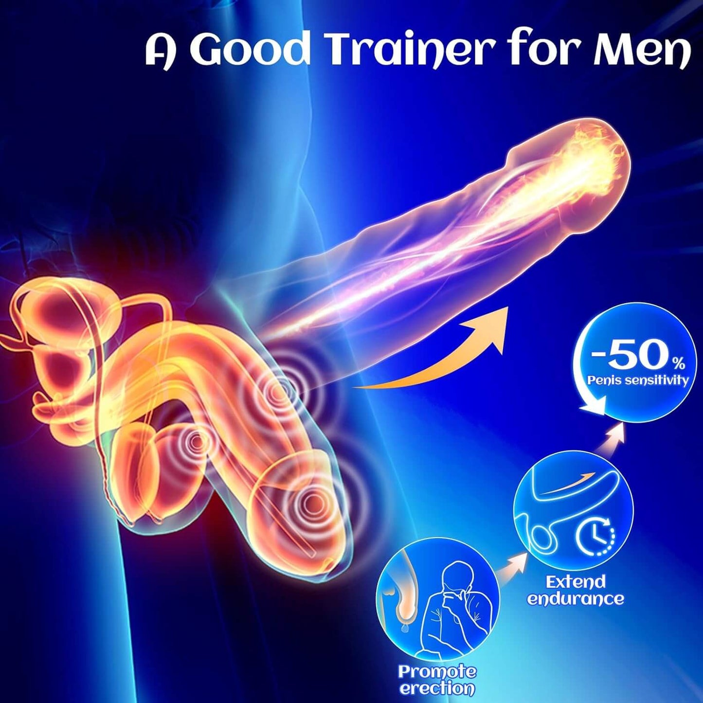 Male Penis Vibrator - with 10 Vibration Modes, Entwined Tentacle Male Vibrator for Penile Clitoral Nipples Stimulation