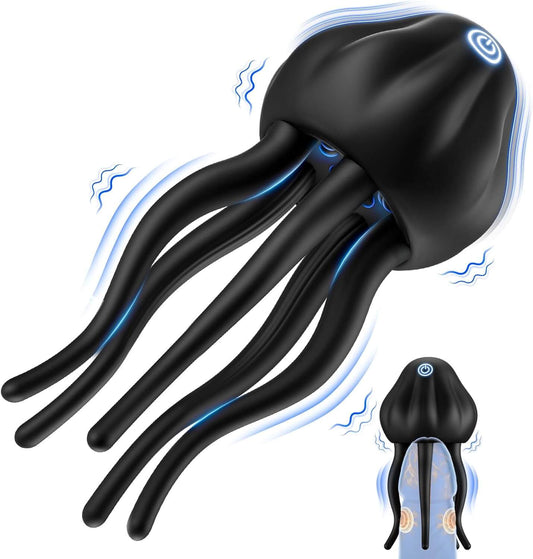 Male Penis Vibrator - with 10 Vibration Modes, Entwined Tentacle Male Vibrator for Penile Clitoral Nipples Stimulation
